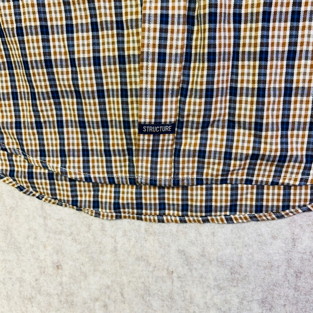 NWT STRUCTURE Mens Plaid Long Sleeve Button Down 90s Shirt Size L 100 Cotton - Picture 5 of 9